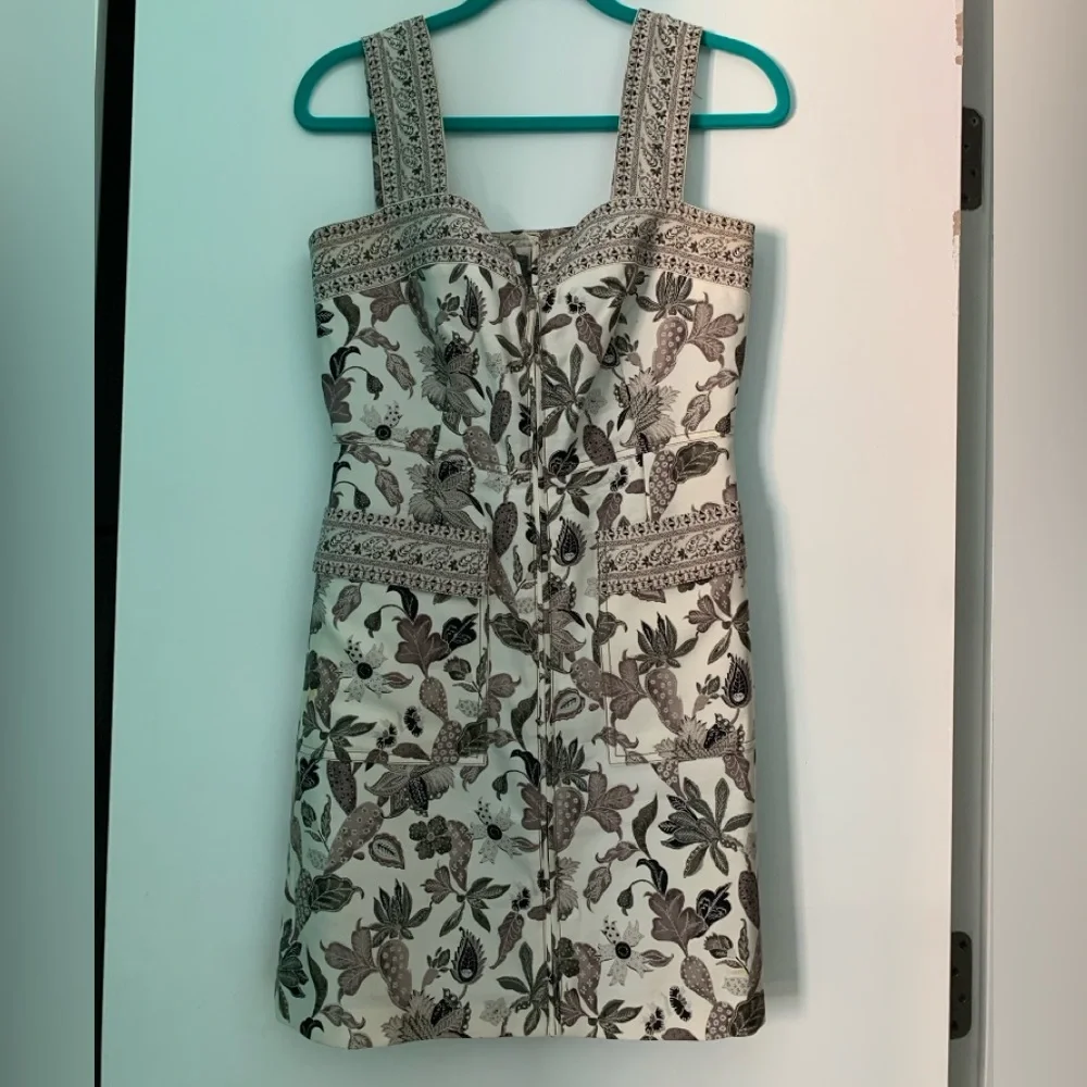 Tory Burch Ivory Wisteria Zip Up Dress - size 4 - Picture 2 of 7